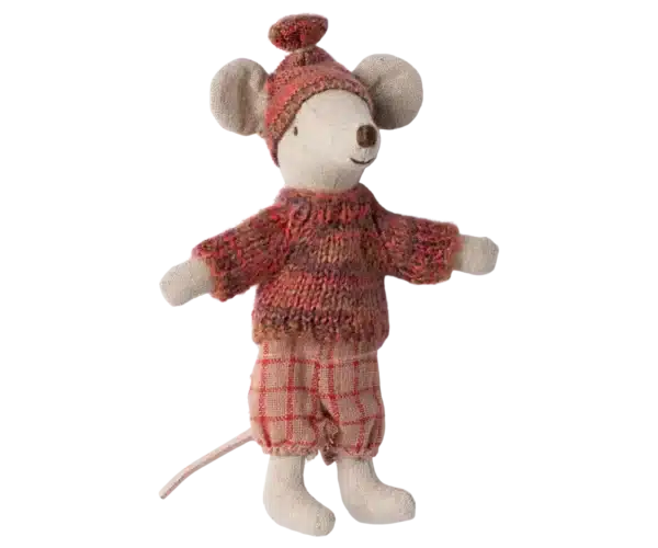 Maileg Winter Muis met ski set, Big sister - Rose