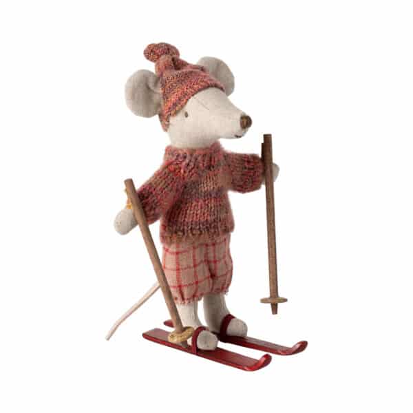 Maileg Winter Muis met ski set, Big sister - Rose