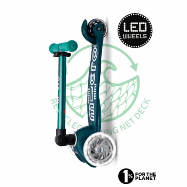 Micro Mini Micro step Deluxe inklapbaar ECO LED groen