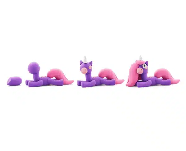 Hey Clay Boetseerklei Rainbow Unicorn- Brighty 3 Kleuren