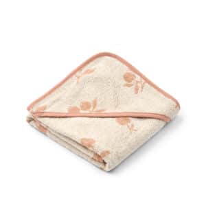 Liewood Liewood Alba Yarn Dyed Hooded Baby Handdoek Peach / Sea Shell 5715493432676 Liewood Verzorging Wassen & meer  Wijs west