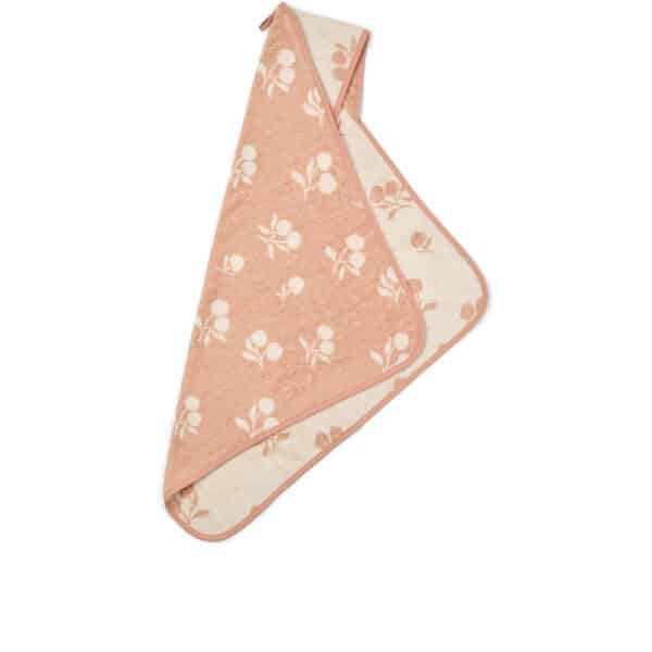 Liewood Liewood Alba Yarn Dyed Hooded Baby Handdoek Peach / Sea Shell 5715493432676 Liewood Verzorging Wassen & meer  Wijs west