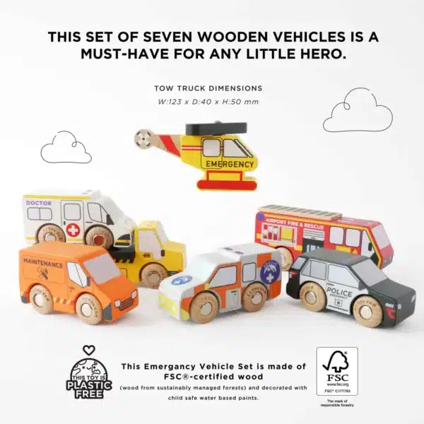 Le Toy Van Emergency Helicopter & Rescue Cars