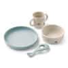 Liewood Liewood Vivi Printed Tableware Set Aviator / Ecru 5715493450540 Liewood Verzorging Eten & Drinken  Wijs west