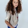 Repose Ams 47. Cropped Shirt Shimmers Of Gold