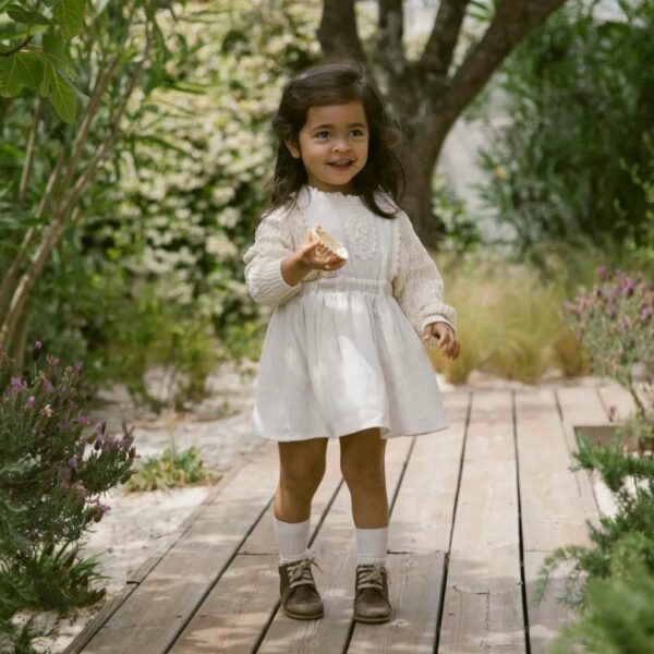 Lil' Atelier Lil' Atelier Midi Jurk Pumice Stone 5715714614041 Atelier SS25 Kleding & Accessoires Rokjes & Jurkjes  Wijs west