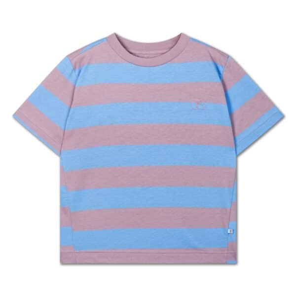 Repose AMS Repose Ams 32. Tee Shirt Summer Blue Elderberry Stripe 8721234609020 Repose SS25 Kleding & Accessoires Shirts T-shirts Wijs west