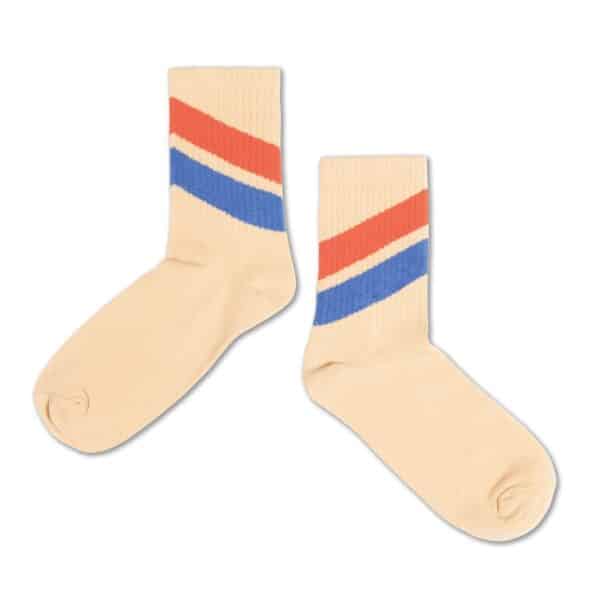 Repose AMS Repose Ams 85. Sporty Socks Sand Stripe 8721234604049 Repose SS25 Kleding & Accessoires Sokken & Maillots  Wijs west