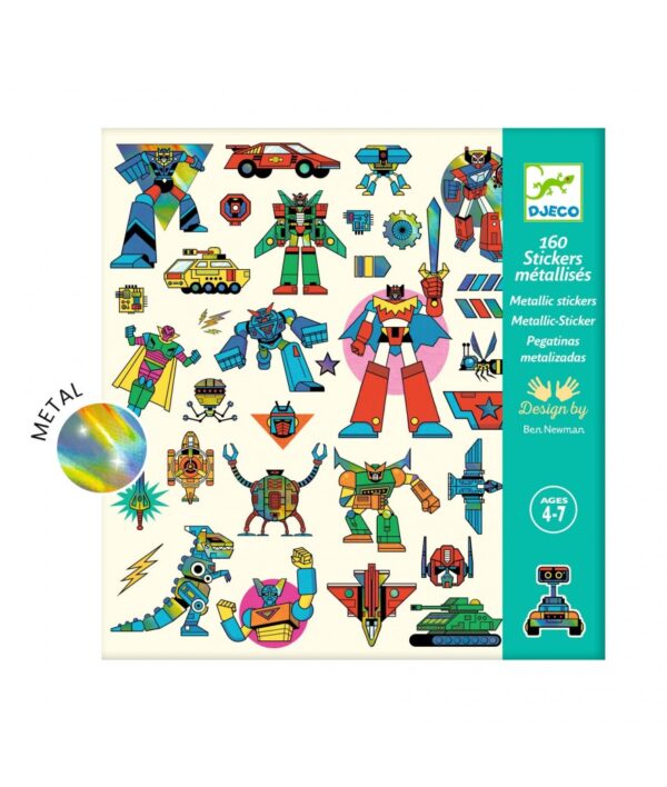 Djeco Djeco Stickers Robots 3070900092761 Djeco Speelgoed & Spellen Knutselen  Wijs west
