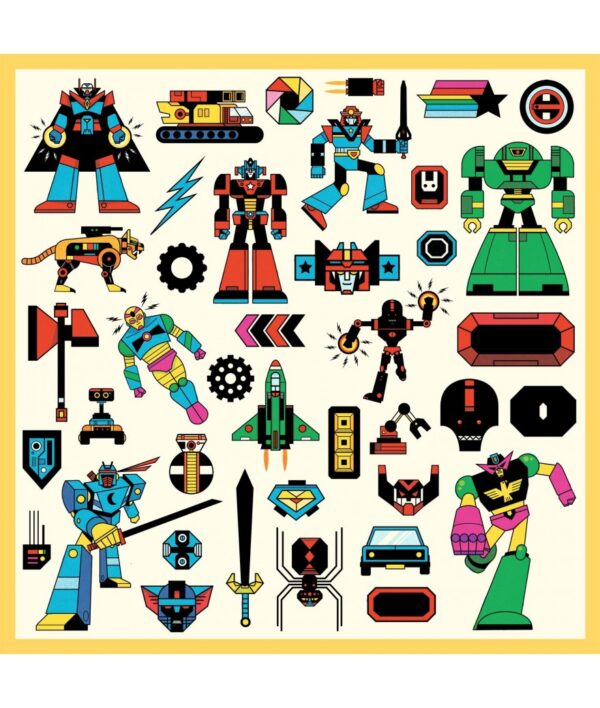 Djeco Djeco Stickers Robots 3070900092761 Djeco Speelgoed & Spellen Knutselen  Wijs west