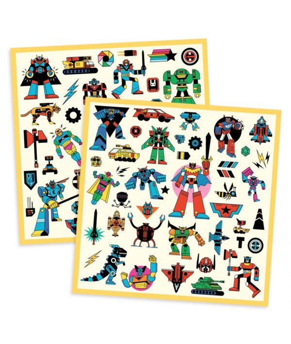 Djeco Djeco Stickers Robots 3070900092761 Djeco Speelgoed & Spellen Knutselen  Wijs west