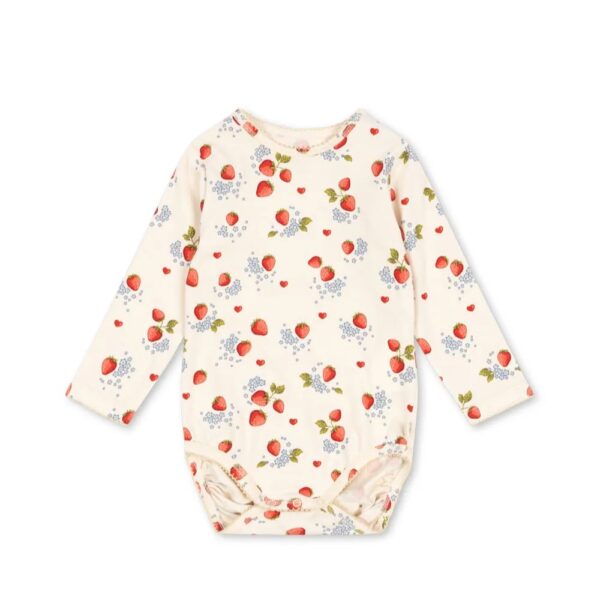 Konges Sløjd Konges Sløjd Basic Ls Body Gots Marmalade 5715681001479 Konges SS25 Kleding & Accessoires Baby Rompers Wijs west