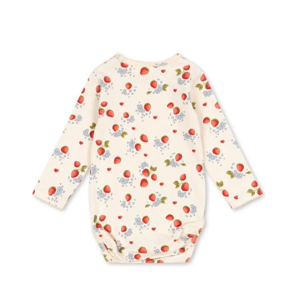 Konges Sløjd Konges Sløjd Basic Ls Body Gots Marmalade 5715681001479 Konges SS25 Kleding & Accessoires Baby Rompers Wijs west