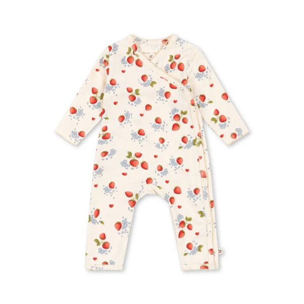 Konges Sløjd Konges Sløjd Basic Newborn Onesie Gots Marmalade 5715681001769 Konges SS25 Kleding & Accessoires Baby Rompers Wijs west