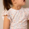 House of Jamie Ruffled Tee Peach Blush Mini Floral