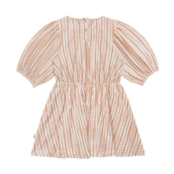 House of Jamie House of Jamie Balloon Dress (SS) Gold Vertical Stripes 8719654153568 HOJ SS25 Kleding & Accessoires Rokjes & Jurkjes  Wijs west