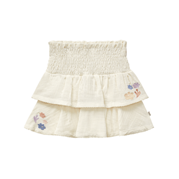 House of Jamie House of Jamie Smocked Ruffled Skirt Cream 8719654156439 HOJ SS25 Kleding & Accessoires Rokjes & Jurkjes  Wijs west