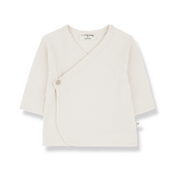 1+ in the Family 1+ In The Family L.Sleeve Shirt Elodie Ecru 8448251000288 Family SS25 Kleding & Accessoires Baby Bovenstukjes Wijs west