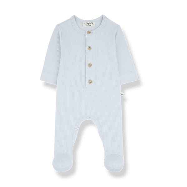 1+ in the Family 1+ In The Family Jumpsuit W/Feet Nino Misty-Blue 8448251000929 Family SS25 Kleding & Accessoires Baby Pakjes Wijs west