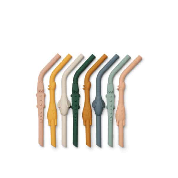 Liewood Liewood Carlson All Together Straw 8-Pack Yellow Mellow Multi Mix 5715493240691 Liewood Verzorging Eten & Drinken Lunchbakjes & Drinkbekers Wijs west