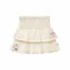 House of Jamie Smocked Ruffled Skirt Cream