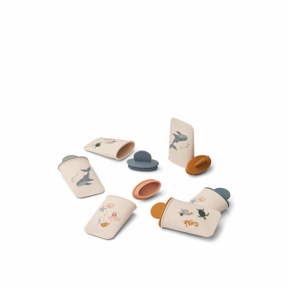 Liewood Liewood Malik Printed Mini Ice Pops 6-Pack Sea Creature / Sandy 5715493439729 Liewood Verzorging Eten & Drinken  Wijs west