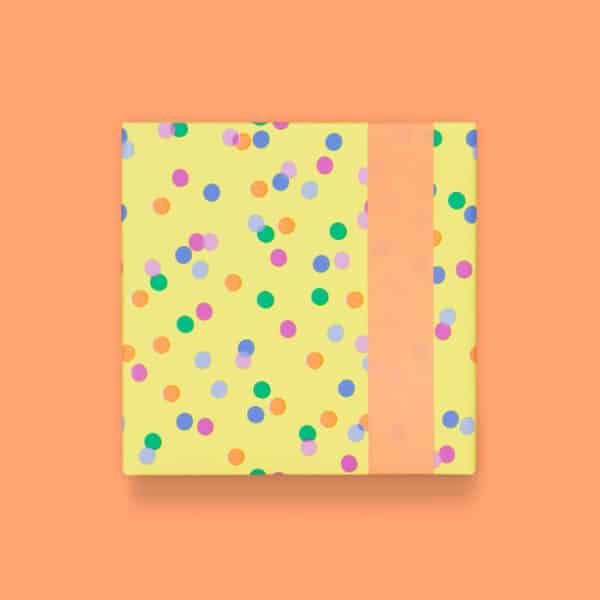 Rol Inpakpapier - Party Confetti Yellow - Salmon