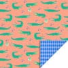 Rol Inpakpapier - Crocodile Salmon - Harlequin Blue