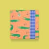 Rol Inpakpapier - Crocodile Salmon - Harlequin Blue
