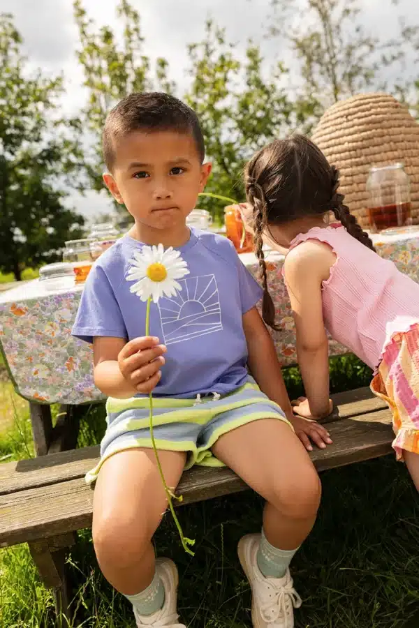 Sproet & Sprout Terry Stripes Shorts Citrus