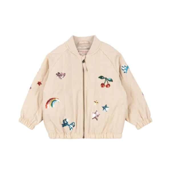 Konges Sløjd Konges Sløjd Juno Sequin Bomber Jacket Smoke Gray 5715681044582 Konges SS25 Kleding & Accessoires Jassen  Wijs west