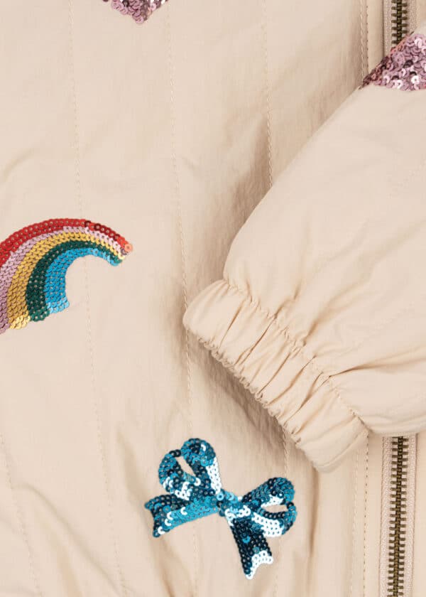 Konges Sløjd Konges Sløjd Juno Sequin Bomber Jacket Smoke Gray 5715681044582 Konges SS25 Kleding & Accessoires Jassen  Wijs west