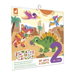 Janod Janod Atelier - 2 jaar - Herbruikbare stickers Dino 3700217391584 mertex 2025 Speelgoed & Spellen Knutselen  Wijs west