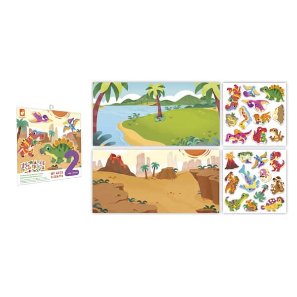 Janod Janod Atelier - 2 jaar - Herbruikbare stickers Dino 3700217391584 mertex 2025 Speelgoed & Spellen Knutselen  Wijs west