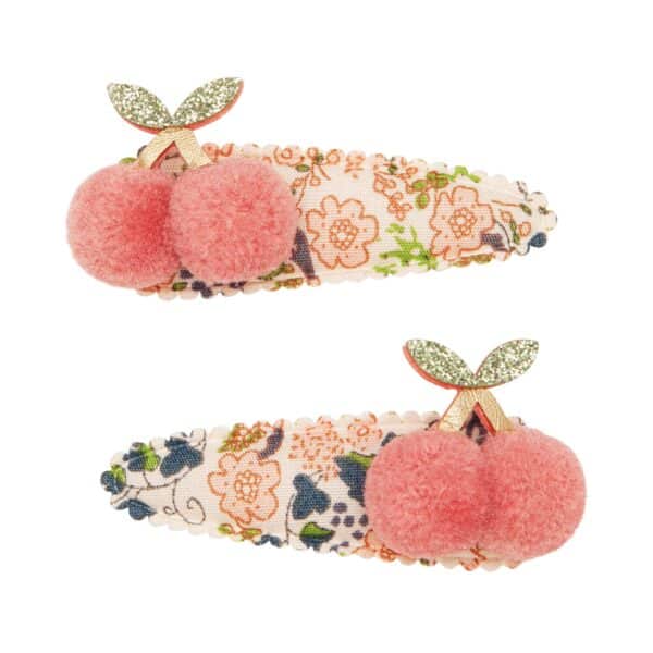 Mimi & Lula Mimi & Lula Floral Pom Pom Cherries Clips 5060925059106 Mimi SS25 Verzorging Haaraccessoires Haarspeldjes Wijs west
