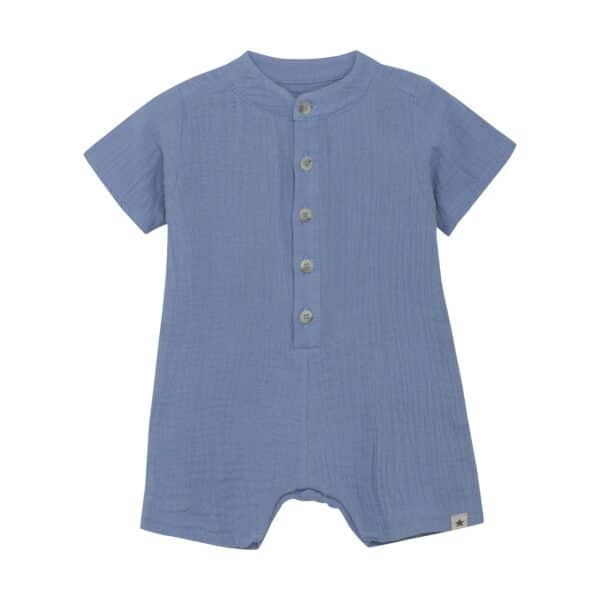 Huttelihut Huttelihut Playsuit SS Muslin Quiet Harbor 5713438275210 Huttelihut SS25 Kleding & Accessoires Baby Pakjes Wijs west