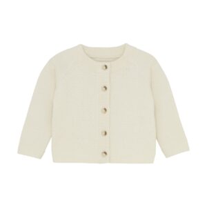 Huttelihut Huttelihut Cardigan Knit Antique White 5713438275494 Huttelihut SS25 Kleding & Accessoires Baby Bovenstukjes Wijs west