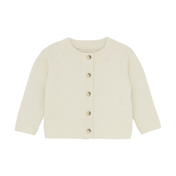 Huttelihut Huttelihut Cardigan Knit Antique White 5713438275494 Huttelihut SS25 Kleding & Accessoires Baby Bovenstukjes Wijs west