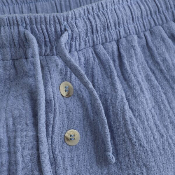 Huttelihut Huttelihut Shorts Muslin Quiet Harbor 5713438282102 Huttelihut SS25 Kleding & Accessoires Broeken Korte Broeken Wijs west
