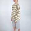 Repose Ams 25. Oversized Boxy Sweater Green Moss Stripe