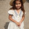 Konges Sløjd Konges Sløjd Allie Sailor Jurk Gots Optic White 5715681060544 SS25 Konges Kleding & Accessoires Rokjes & Jurkjes  Wijs west