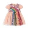 Konges Sløjd Konges Sløjd Odette Regenboog Jurk Evening Sand 5715681050316 SS25 Konges Kleding & Accessoires Rokjes & Jurkjes  Wijs west