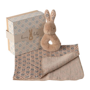 16-5700-01 Maileg Rabbit rattle set - Cream peach