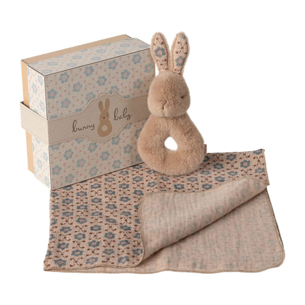 16-5700-01 Maileg Rabbit rattle set - Cream peach
