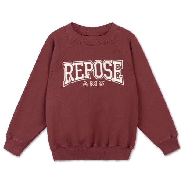 Repose AMS Repose Ams 13. Raglan Sweater Royal Burgundy 8721339603862 AW25 Repose Kleding & Accessoires Sweaters & Truien  Wijs west