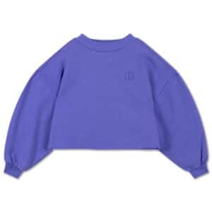 Repose AMS Repose Ams 17. Crop Heart Sweater Royal Bloom 8721339604760 AW25 Repose Kleding & Accessoires Sweaters & Truien  Wijs west