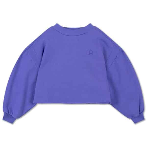 Repose AMS Repose Ams 17. Crop Heart Sweater Royal Bloom 8721339604760 AW25 Repose Kleding & Accessoires Sweaters & Truien  Wijs west