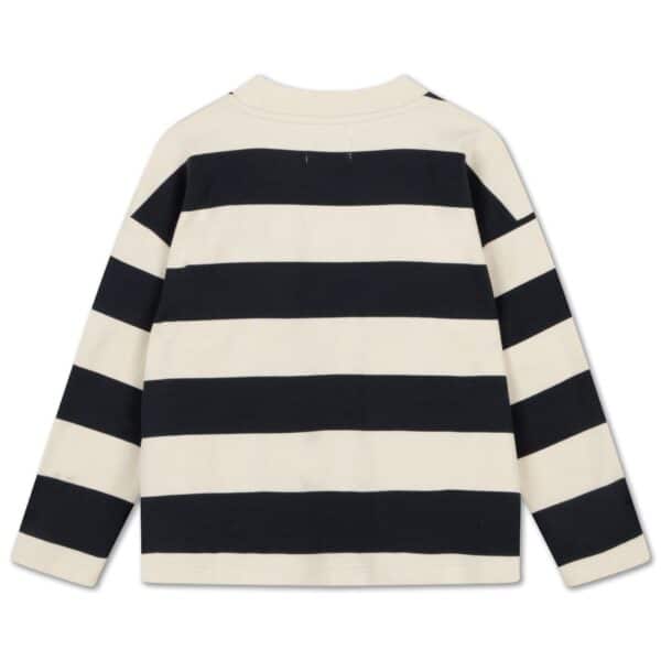 Repose AMS Repose Ams 22. Oversized Boxy Sweater Graphite Night Block Stripe 8721339605309 AW25 Repose Kleding & Accessoires Sweaters & Truien  Wijs west