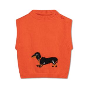 Repose AMS Repose Ams 8. Knit Spencer Radiant Red 8721339612390 AW25 Repose Kleding & Accessoires Baby Bovenstukjes Wijs west