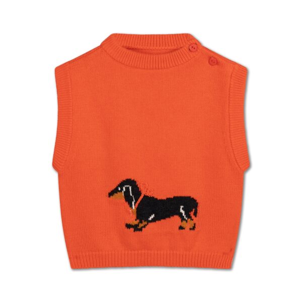 Repose AMS Repose Ams 8. Knit Spencer Radiant Red 8721339612390 AW25 Repose Kleding & Accessoires Baby Bovenstukjes Wijs west